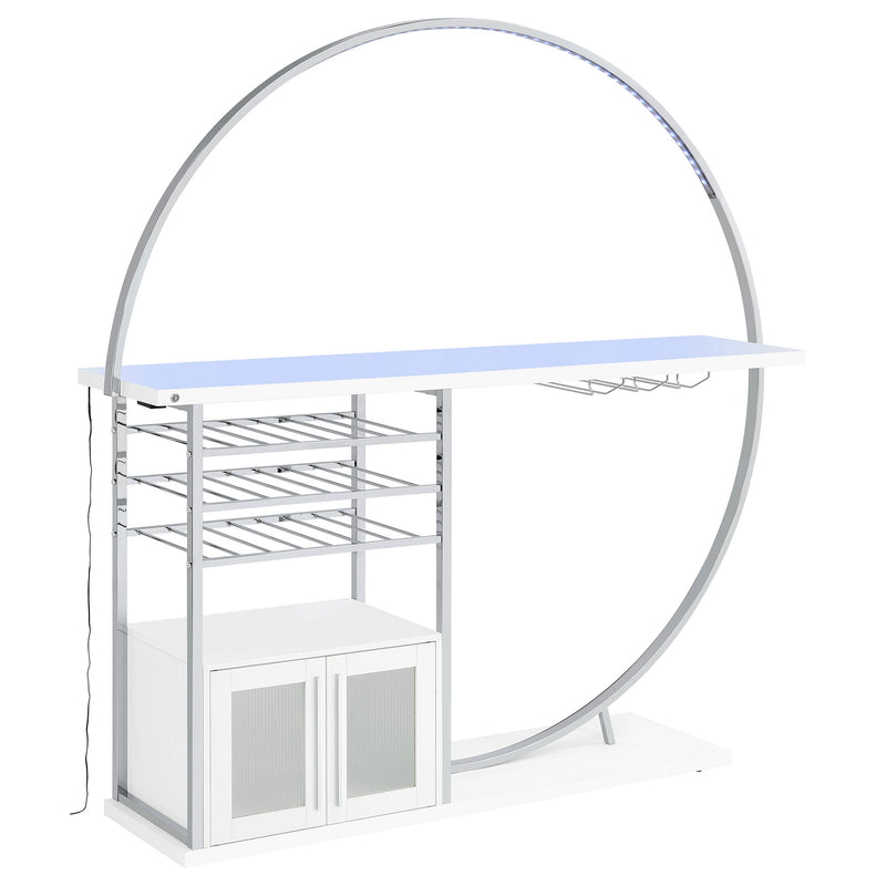 Risley 2-door Circular LED Wine Cabinet High Gloss