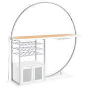 Risley 2-door Circular LED Wine Cabinet High Gloss