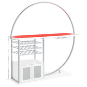 Risley 2-door Circular LED Wine Cabinet High Gloss