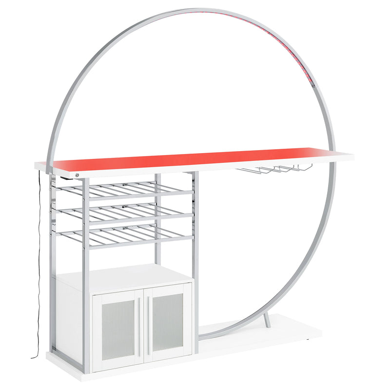 Risley 2-door Circular LED Wine Cabinet High Gloss