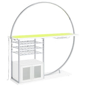 Risley 2-door Circular LED Wine Cabinet High Gloss