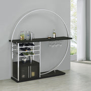 Risley 2-door Circular LED Wine Cabinet High Gloss