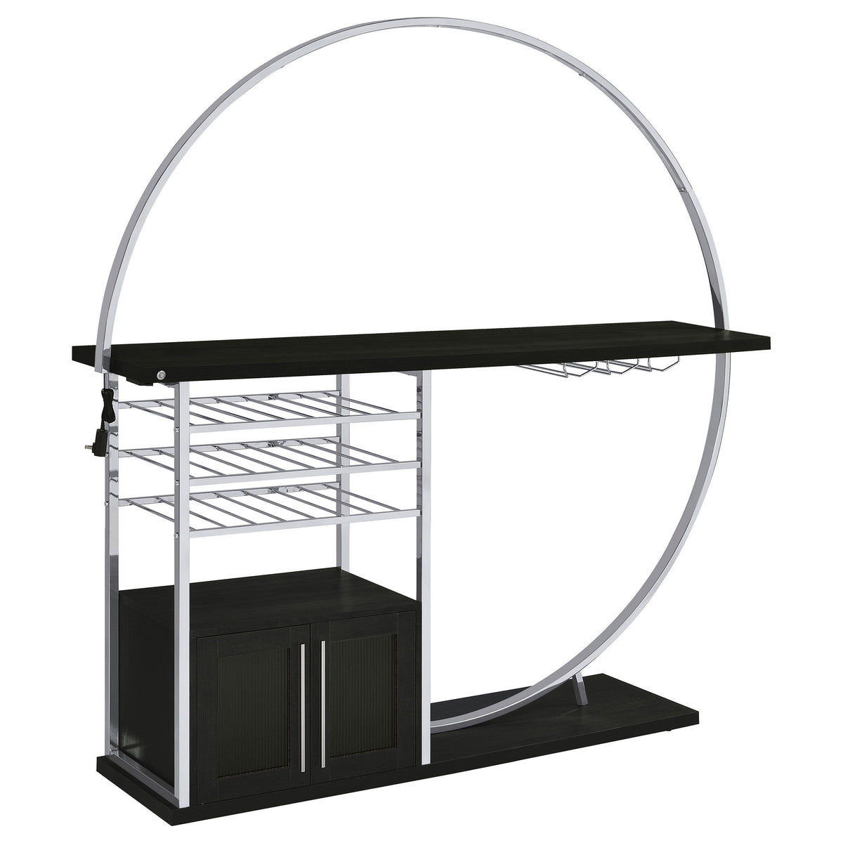 Risley 2-door Circular LED Wine Cabinet High Gloss