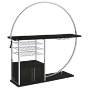 Risley 2-door Circular LED Wine Cabinet High Gloss