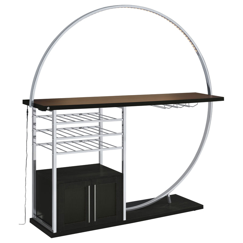 Risley 2-door Circular LED Wine Cabinet High Gloss