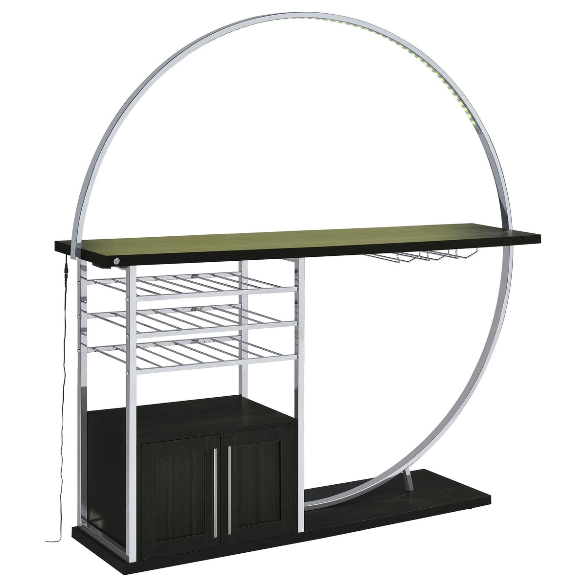 Risley 2-door Circular LED Wine Cabinet High Gloss