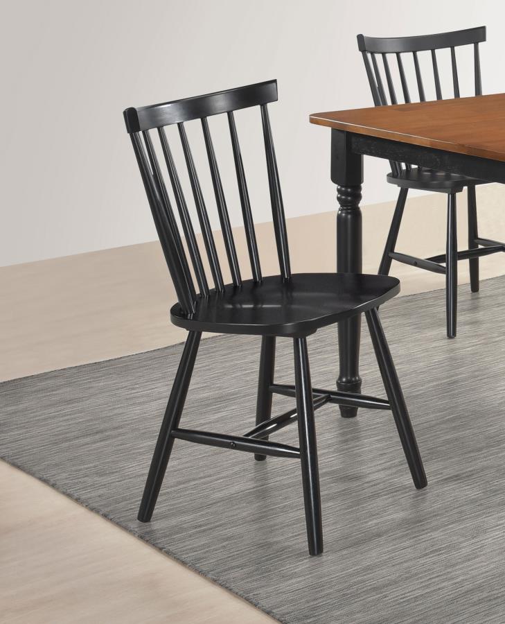 Hollyoak Windsor Wood Dining Side Chair Black (Set of 2) Default Title