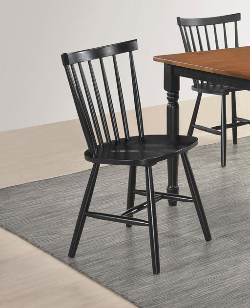 Hollyoak Windsor Wood Dining Side Chair Black (Set of 2) Default Title
