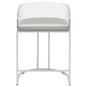 Thermosolis Clear Acrylic Counter Chair Chrome (Set of 2)