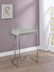 Thermosolis Clear Acrylic Bar Chair Chrome (Set of 2) Default Title