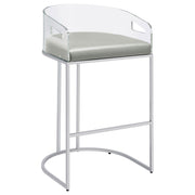 Thermosolis Clear Acrylic Bar Chair Chrome (Set of 2)