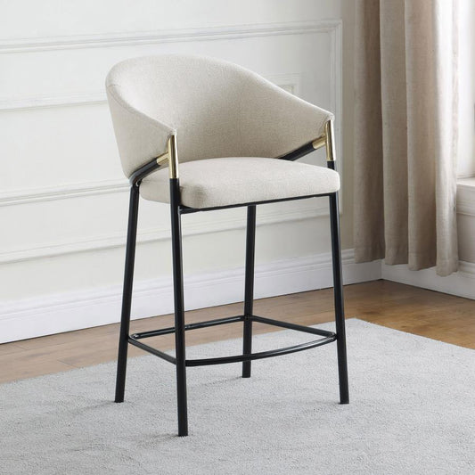 Chadwick Fabric Upholstered Counter Chair Beige (Set of 2) Default Title