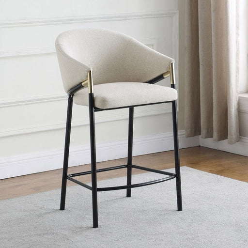 Chadwick Fabric Upholstered Counter Chair Beige (Set of 2) Default Title