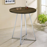 Burkhart Round 35-inch Pub Height Bistro Bar Table Brown Oak Default Title