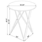 Bexter Round 35-inch Faux Marble Bistro Bar Table Chrome