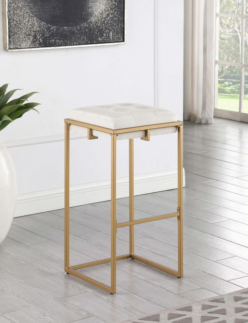 Nadia Upholstered Backless Bar Stool Beige (Set of 2) Default Title