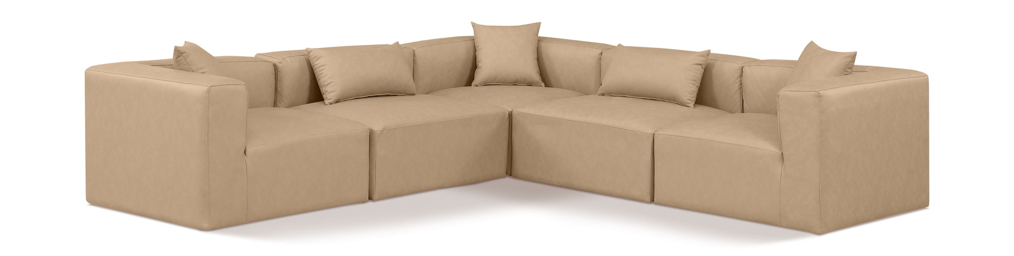 Cube - 5 Piece Modular Corner Sectional - Tan