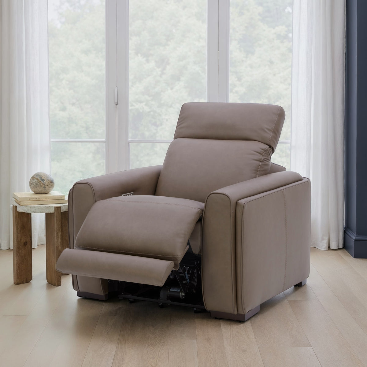 Flexsteel Sola Power Recliner with Power Headrest, Lumbar, Heat & Massage