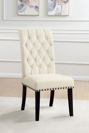 Alana Fabric Upholstered Dining Side Chair (Set of 2) Beige Rustic Espresso