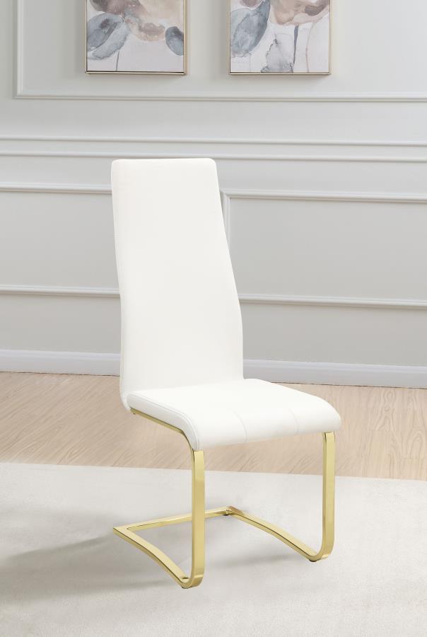 Montclair Upholstered Dining Side Chair (Set of 4) White Gold