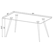 Gilman Rectangular 64-inch Glass Top Dining Table