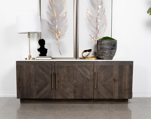 Dennis 3-door Marble Top Sideboard Buffet Tobacco Grey Default Title