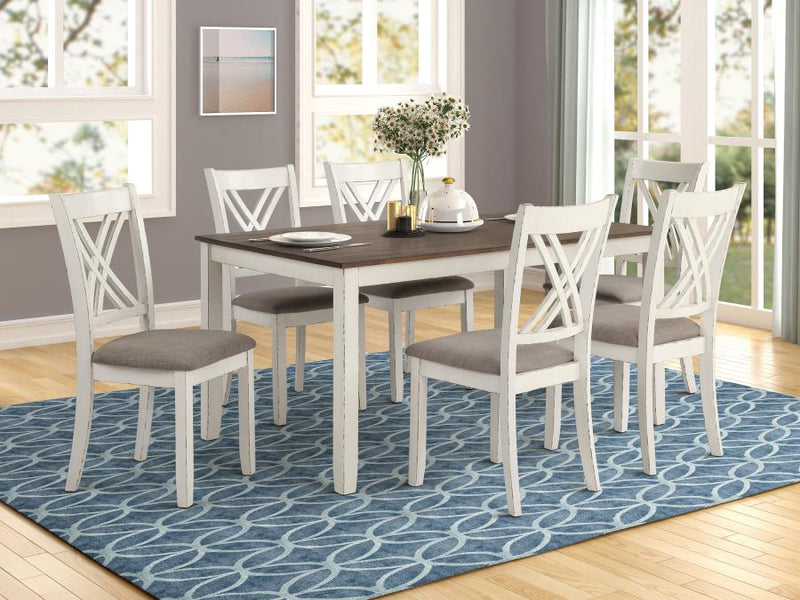 Fortress 7-piece Rectangular Dining Set Vintage Vanilla Default Title