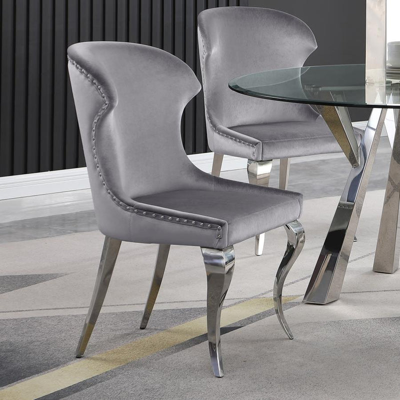 Cheyanne Upholstered Dining Side Chair (Set of 2) Grey