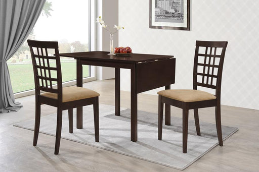 Kelso 3-piece Drop Leaf Dining Table Set Cappuccino and Tan Default Title