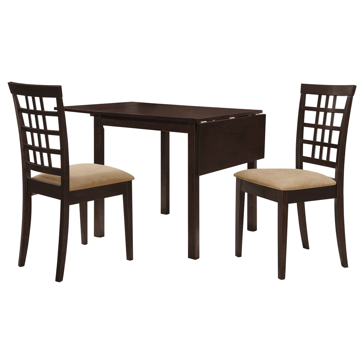 Kelso 3-piece Drop Leaf Dining Table Set Cappuccino and Tan