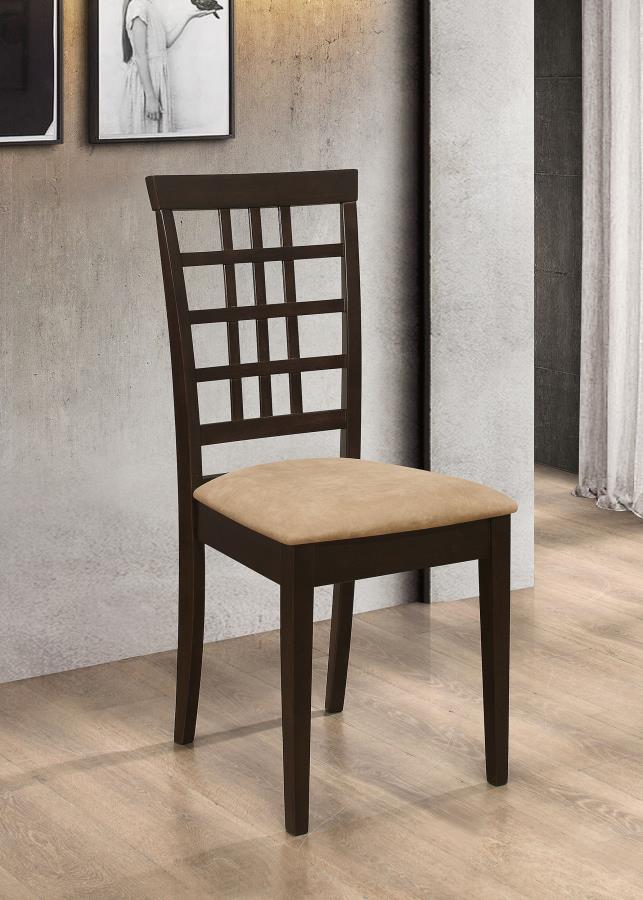 Kelso Lattice Back Dining Side Chair Cappuccino (Set of 2) Default Title