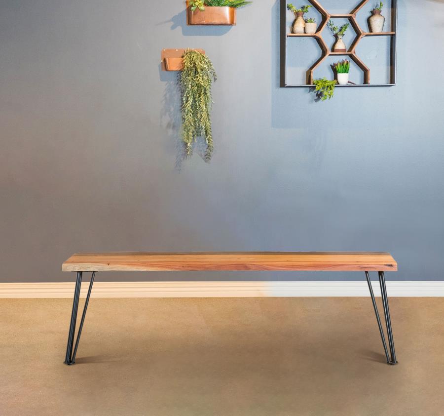 Sherman Wood Dining Bench Natural Acacia Default Title
