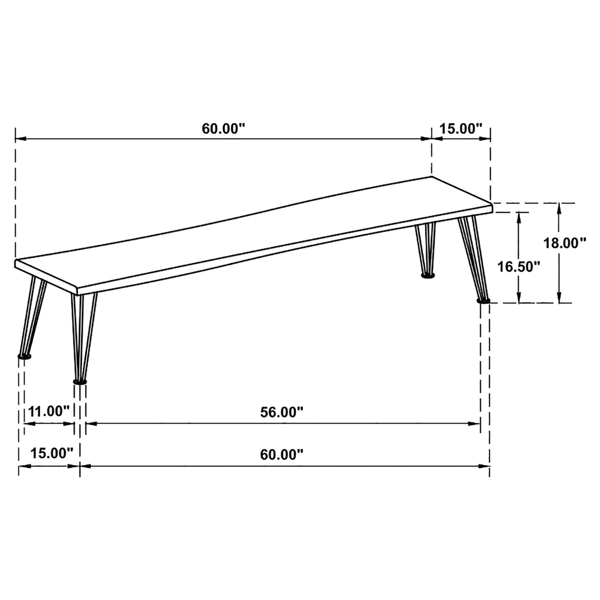 Sherman Wood Dining Bench Natural Acacia