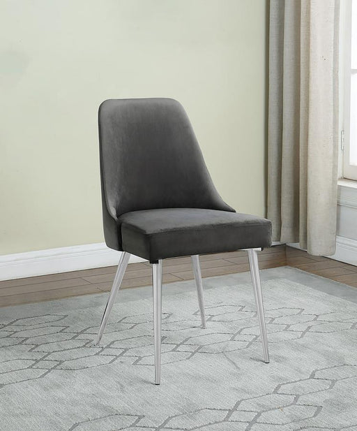 Cabianca Upholstered Dining Side Chair Grey (Set of 2) Default Title