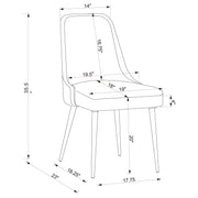 Cabianca Upholstered Dining Side Chair Grey (Set of 2)