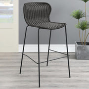 Mckinley Faux Rattan Metal Bar Chair Brown (Set of 2) Default Title