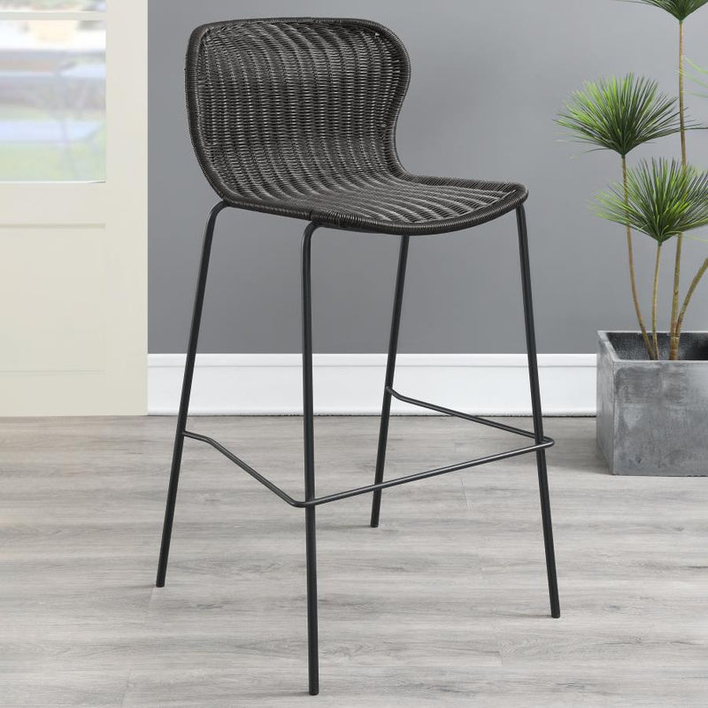 Mckinley Faux Rattan Metal Bar Chair Brown (Set of 2) Default Title
