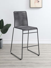 Jerome Woven Rope Metal Bar Chair Charcoal (Set of 2) Default Title