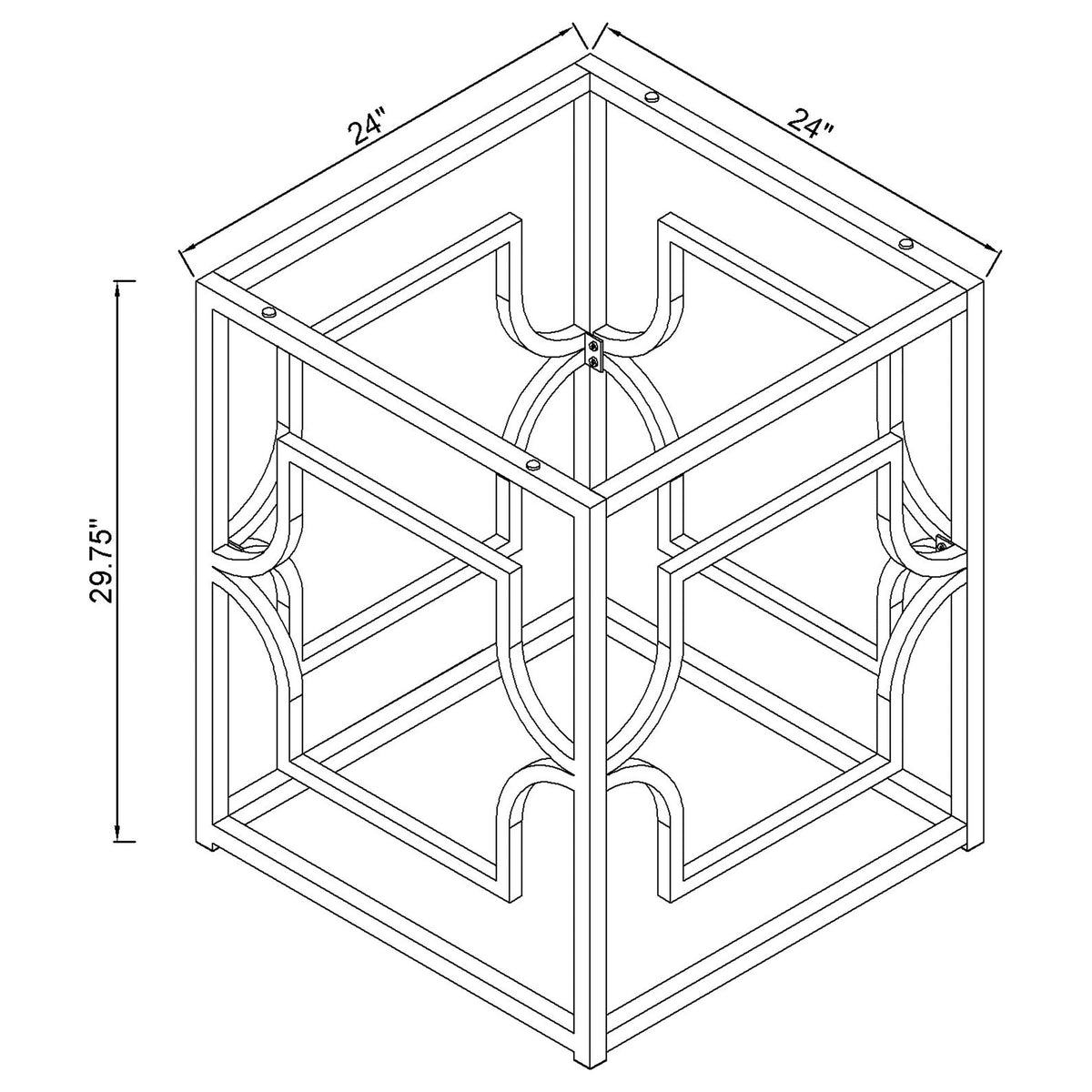 Starlight Square Metal Dining Table Base