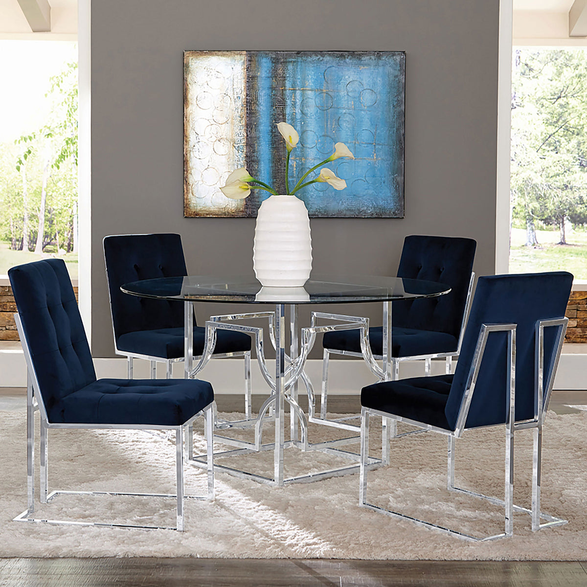 Starlight Square Metal Dining Table Base