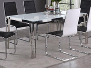 Pauline Rectangular 64-inch Glass Top Dining Table Chrome Default Title