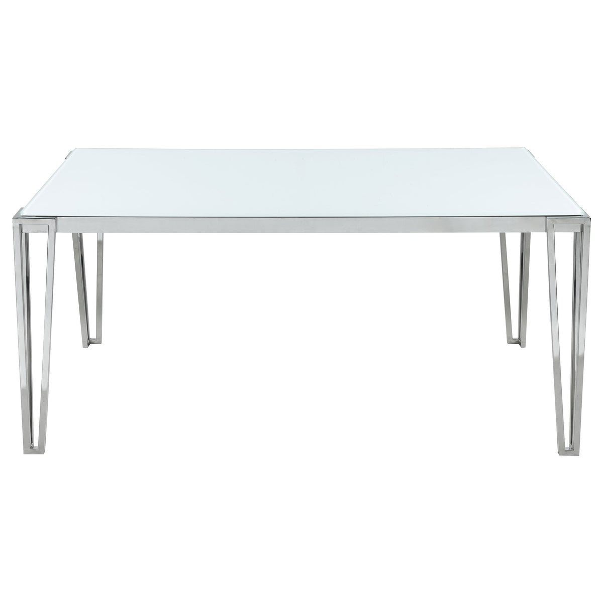 Pauline Rectangular 64-inch Glass Top Dining Table Chrome
