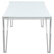 Pauline Rectangular 64-inch Glass Top Dining Table Chrome