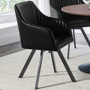 Arika Velvet Upholstered Swivel Dining Arm Chair