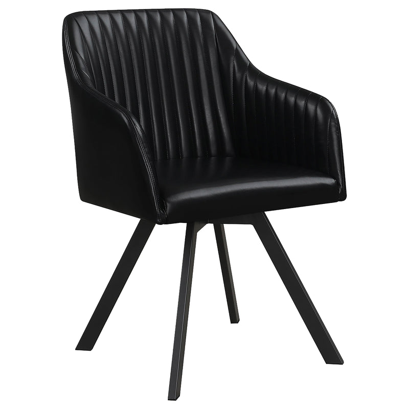Arika Velvet Upholstered Swivel Dining Arm Chair