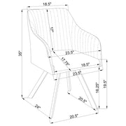 Arika Velvet Upholstered Swivel Dining Arm Chair
