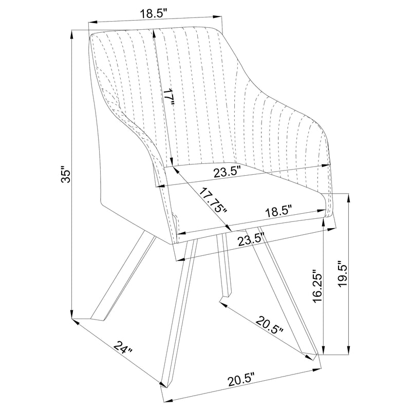 Arika Velvet Upholstered Swivel Dining Arm Chair