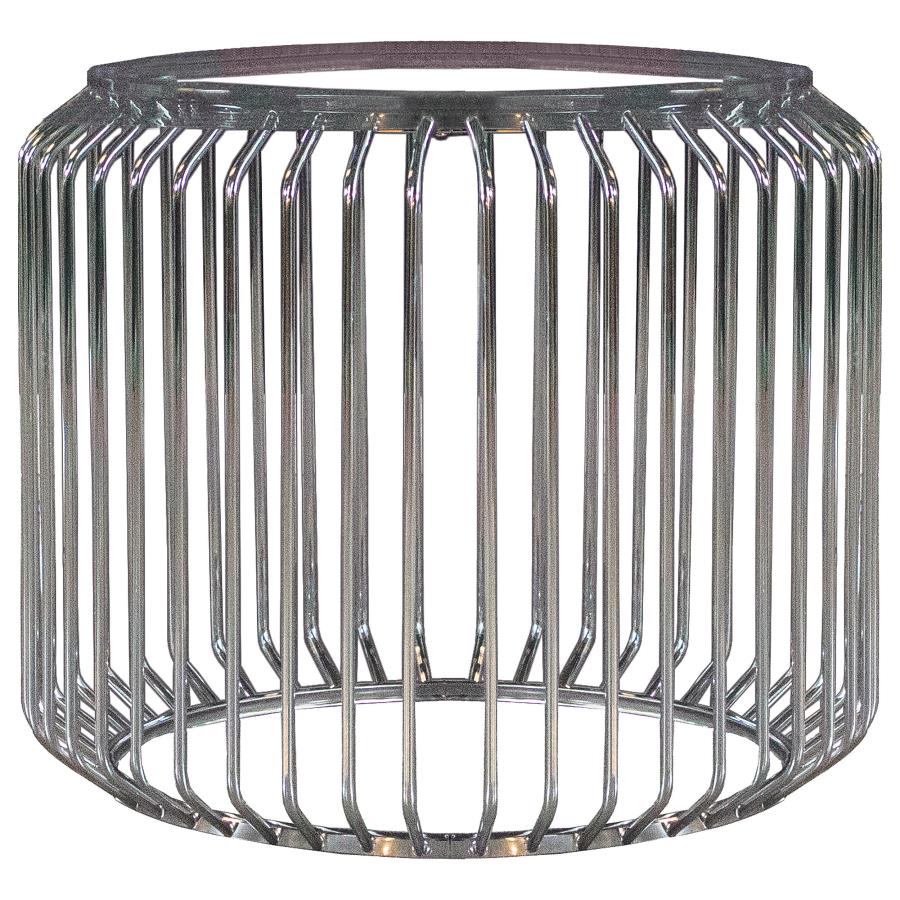 Veena Round Metal Dining Table Base Chrome Default Title