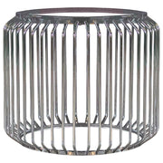 Veena Round Metal Dining Table Base Chrome Default Title