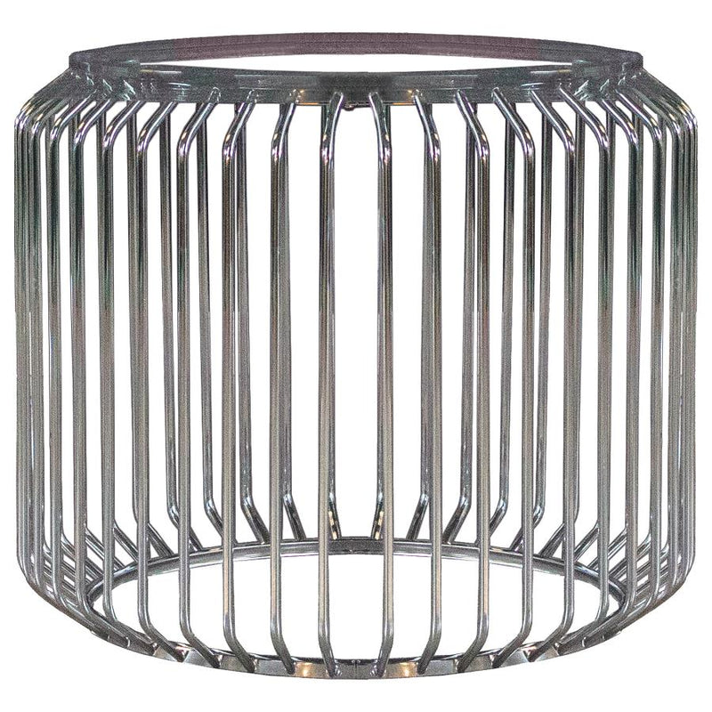 Veena Round Metal Dining Table Base Chrome Default Title